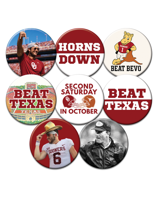 OU/Texas Game Day Buttons
