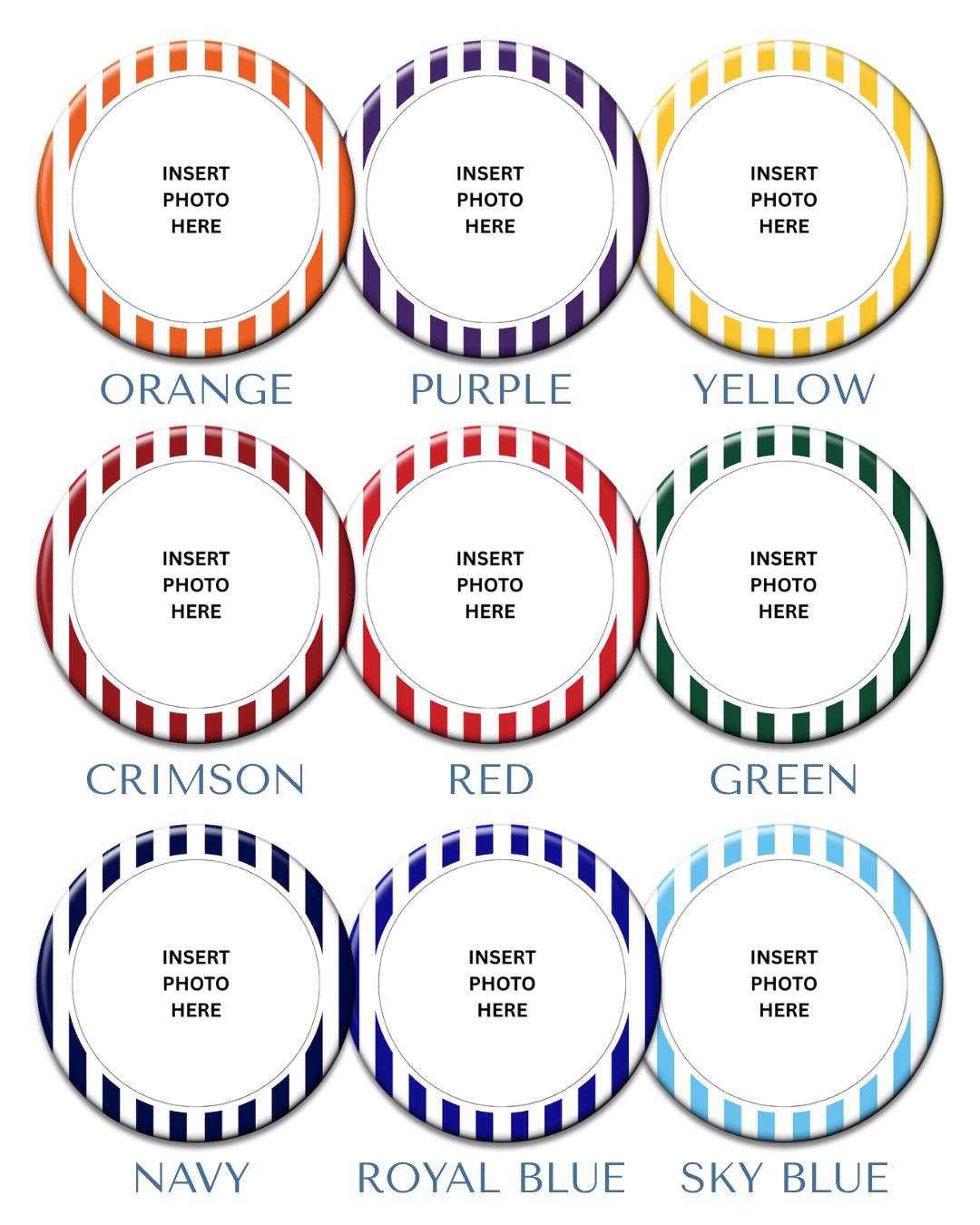Custom Striped Photo Button
