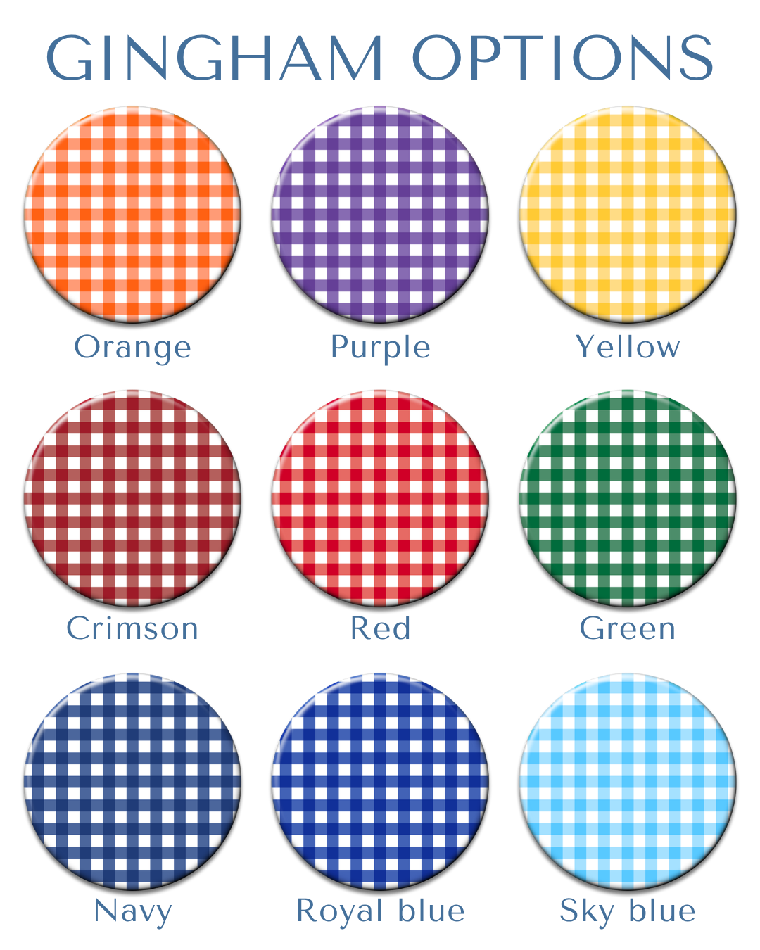 Custom Number Gingham Button