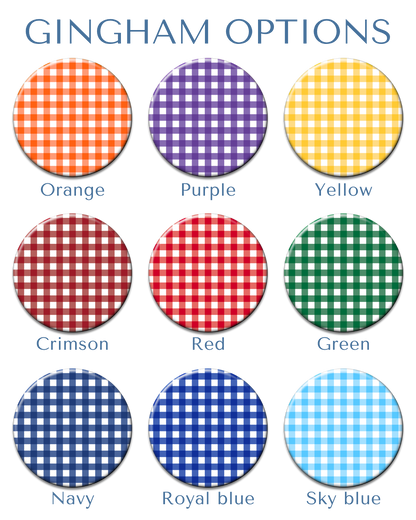Custom Number Gingham Button