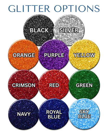 Custom Number Football Helmet Glitter Button