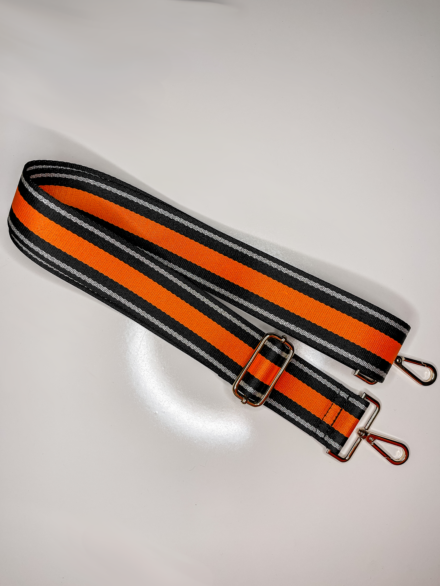 Black & Orange Striped Purse Strap