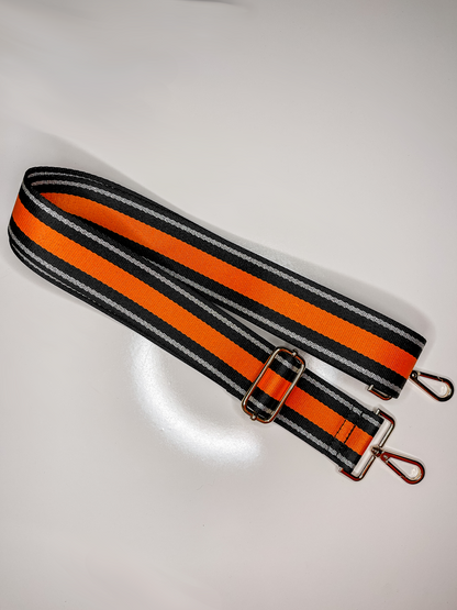 Black & Orange Striped Purse Strap