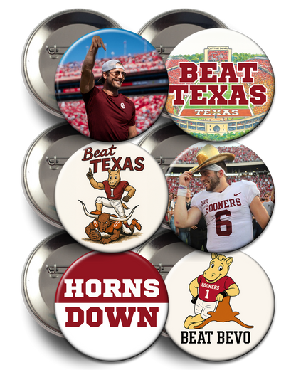 OU/Texas Game Day Buttons