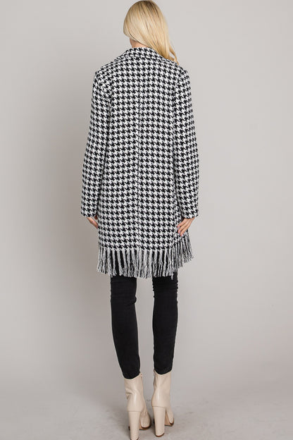 Take Me Away Houndstooth Tweed Coat