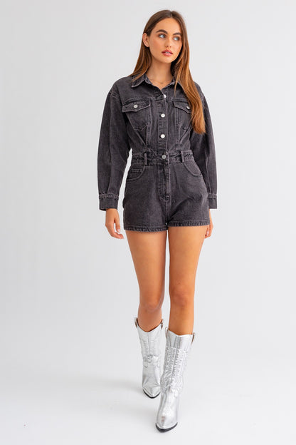 Endless Nights Denim Romper
